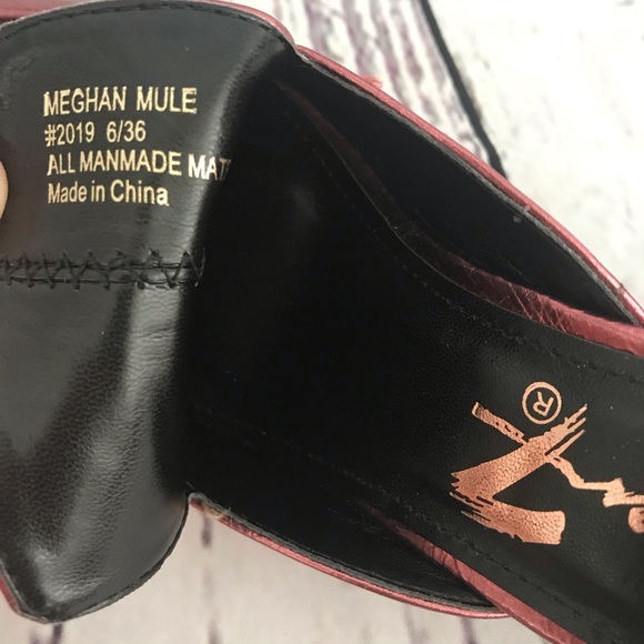 NWT Seven7 Meghan Mule Pinkish Red Block Heel - 6 - Picture 7 of 9